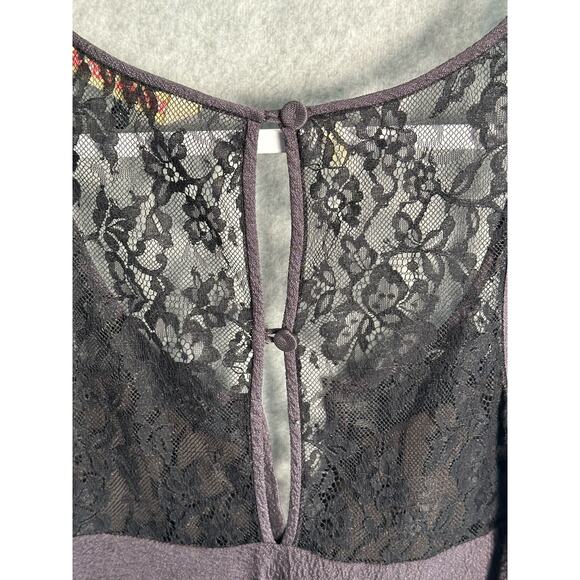 Rebecca Taylor Sz 2 NWOT 100% Silk Textured Lace Cami Ruffle romantic‎ goth - Picture 5 of 10